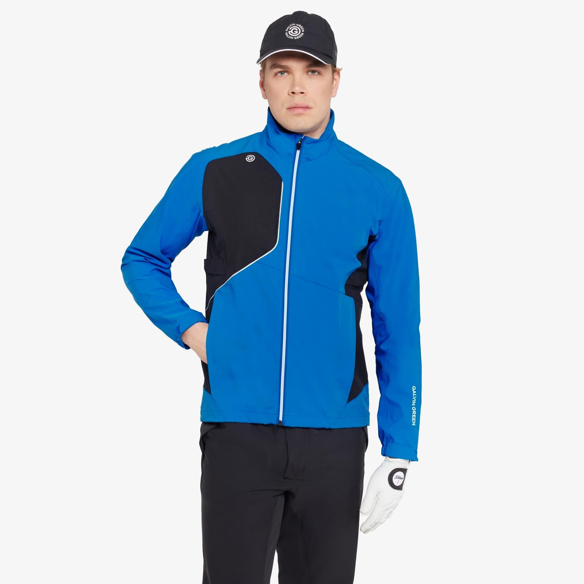 Galvin Green Ames Dryvr Pertex Mens Waterproof Golf Jacket Royal Blue/Black